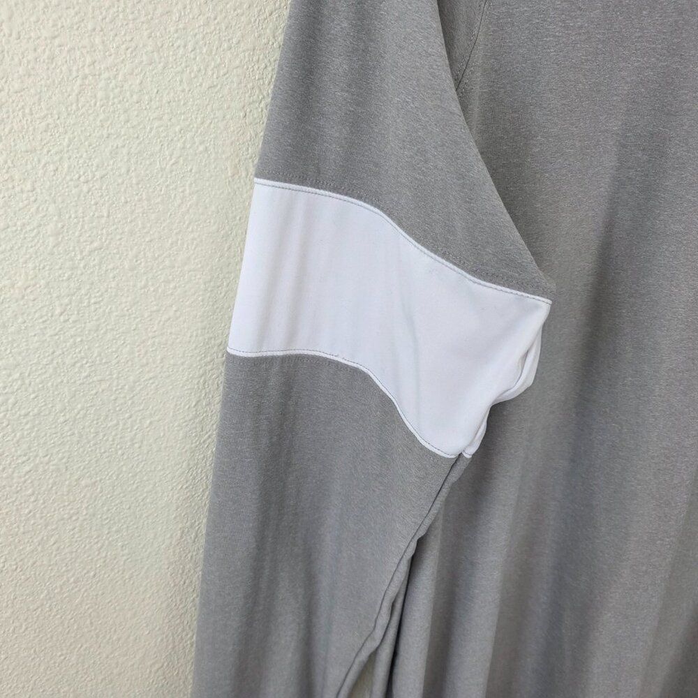 Rhone Long Sleeve Mens Tee Size M Gray White Performance Activewear Shirt - Picture 3 of 6